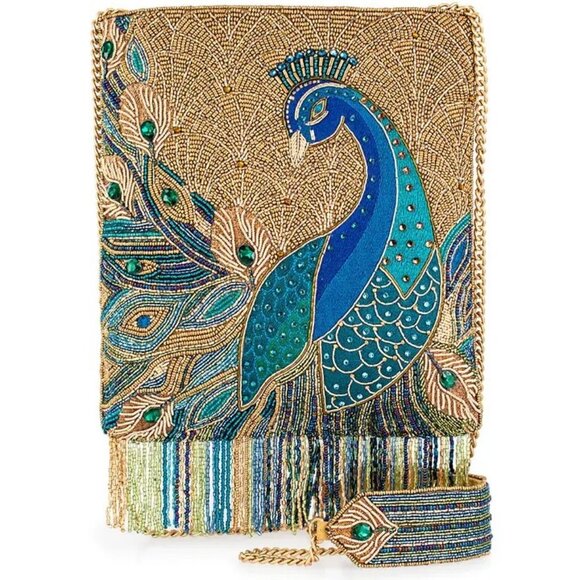 Peacock Feathers Crossbody Handbag - Picture 1 of 6